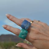 Renick Cocktail Ring in Green Marble Size 7